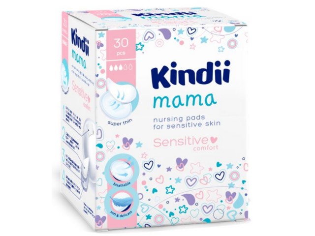 Kindii Mama Wkładki laktacyjne sensitive interakcje ulotka wkładka laktacyjna - 30 szt.