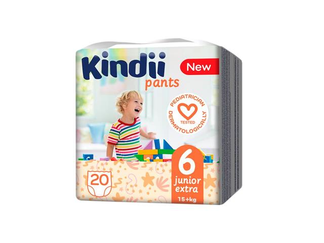 Kindii Pants Pieluchomajtki junior extra 6 (15+ kg) interakcje ulotka   20 szt.