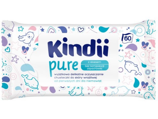 Kindii Pure Chusteczki dla dzieci interakcje ulotka chusteczka  60 szt.