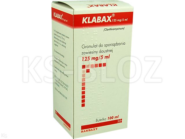 Klabax 125 mg/5 ml interakcje ulotka granulat do sporządzania zawiesiny doustnej 125 mg/5ml 100 ml
