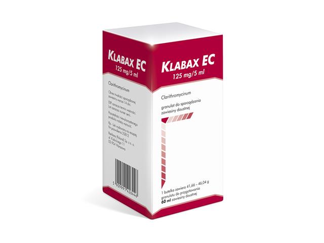 Klabax EC 125 mg/5 ml interakcje ulotka granulat do sporządzania zawiesiny doustnej 125 mg/5ml 60 ml