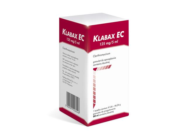 Klabax EC 125 mg/5 ml interakcje ulotka granulat do sporządzania zawiesiny doustnej 125 mg/5ml 