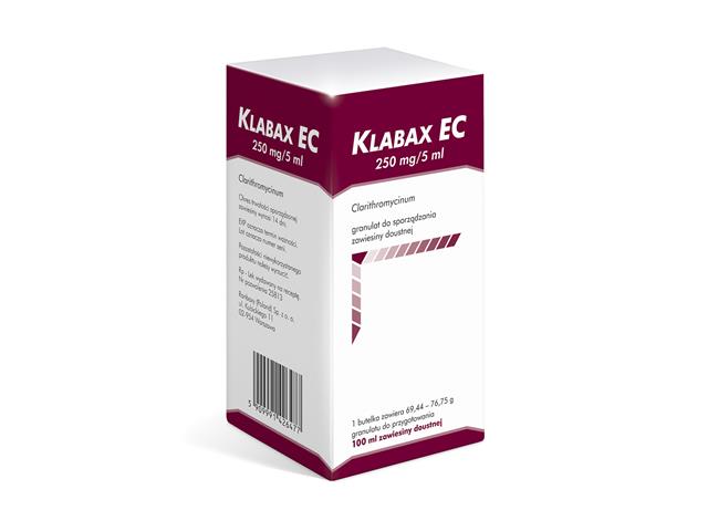 Klabax EC 250 mg/5 ml interakcje ulotka granulat do sporządzania zawiesiny doustnej 250 mg/5ml 100 ml