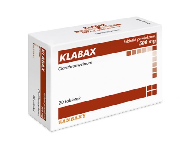 Klabax interakcje ulotka tabletki powlekane 500 mg 20 tabl.