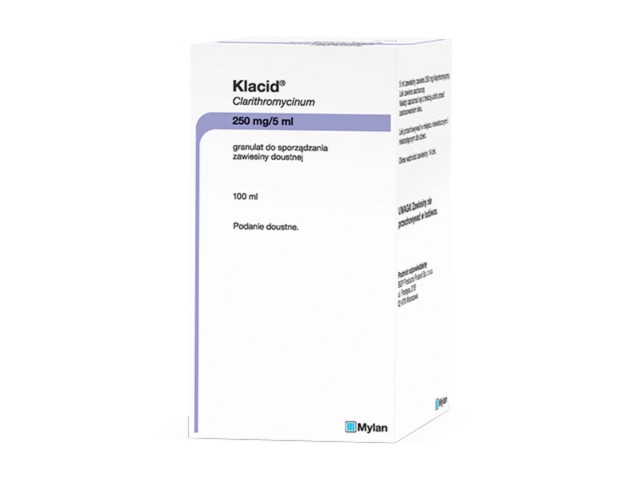 Klacid interakcje ulotka granulat do sporządzania zawiesiny doustnej 250 mg/5ml 100 ml