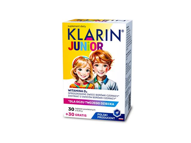 Klarin Junior interakcje ulotka tabletki powlekane - 60 tabl.