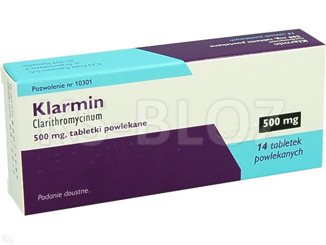 Klarmin interakcje ulotka tabletki powlekane 500 mg 14 tabl.