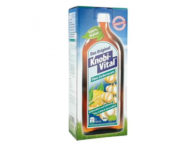 KNOBIVITAL BIO czosnkowy syrop bez dodatku cukru interakcje ulotka syrop - 960 ml (but.)