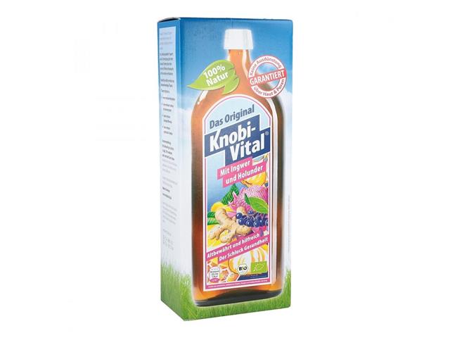 KNOBIVITAL BIO czosnkowy syrop z imbirem i owocami czarnego bzu interakcje ulotka syrop - 960 ml (but.)