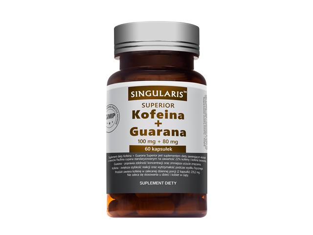 Kofeina + Guarana Singularis Superior interakcje ulotka kapsułki żelatynowe  60 kaps.