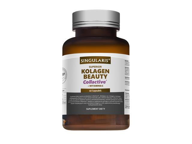 Kolagen Beauty Collactive + Witamina C Singularis Superior interakcje ulotka kapsułki  60 kaps.