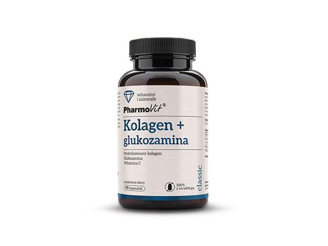 Kolagen + Glukozamina Pharmovit interakcje ulotka kapsułki  90 kaps.