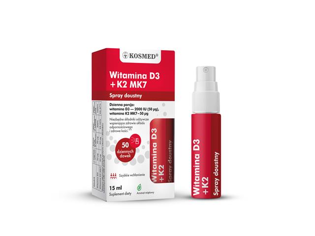 Kosmed Witamina D3 + K2 MK7 interakcje ulotka płyn  15 ml