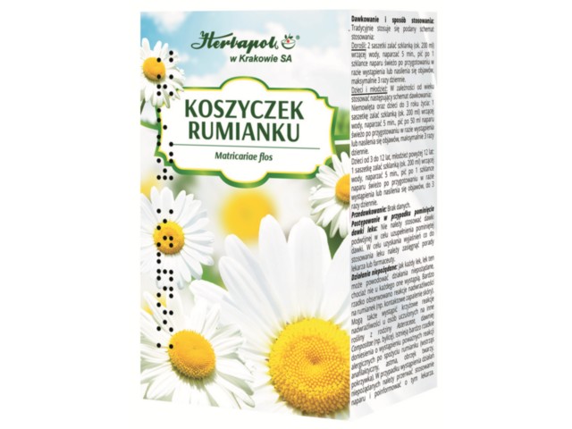 Koszyczek Rumianku interakcje ulotka zioła do zaparzania w saszetkach 1,8 g 25 toreb.
