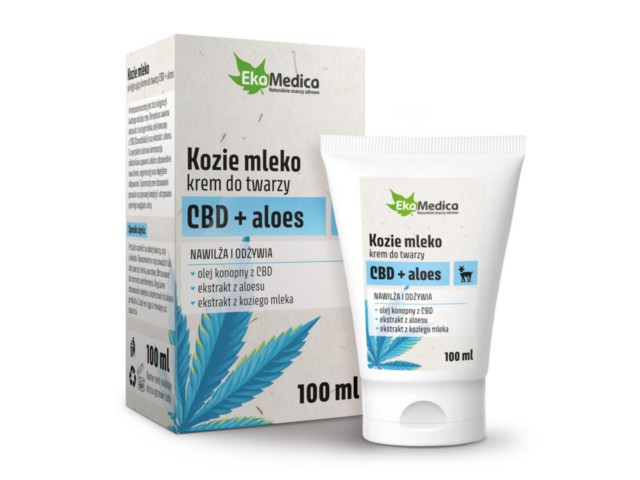 Kozie Mleko Krem do twarzy pielęgnujący CBD + aloes interakcje ulotka   100 ml