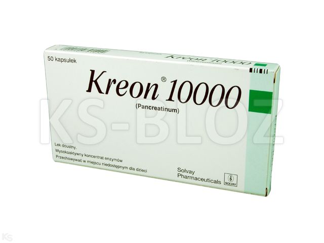 Kreon 10 000 interakcje ulotka kapsułki 10 000 j. Ph.Eur. 50 kaps. | 2x25