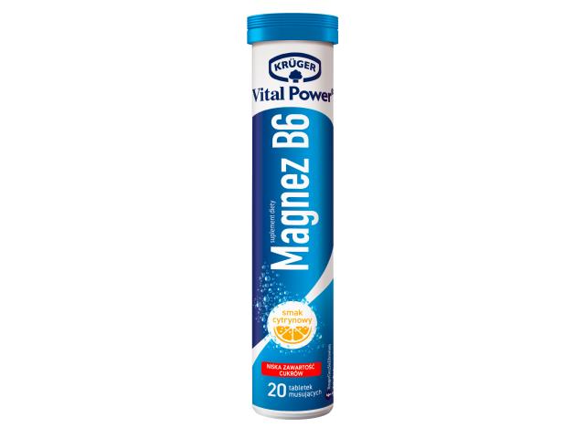 Kruger Vital Power Magnez + B6 smak cytrynowy interakcje ulotka tabletki musujące - 80 g