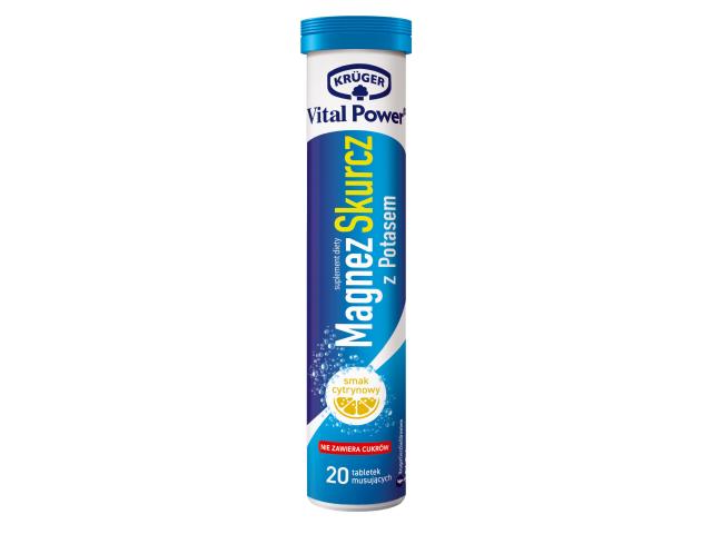 Kruger Vital Power Magnez Skurcz Z Potasem smak cytrynowy interakcje ulotka tabletki musujące - 20 tabl.