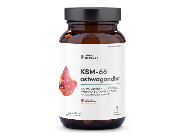 KSM-66 Ashwagandha Korzeń 200 mg interakcje ulotka kapsułki z roślinnej celulozy  120 kaps.