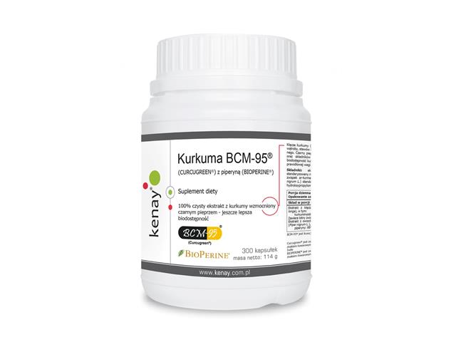 Kurkuma BCM-95 (Curcugreen) z piperyną (Bioperine) interakcje ulotka kapsułki  300 kaps.