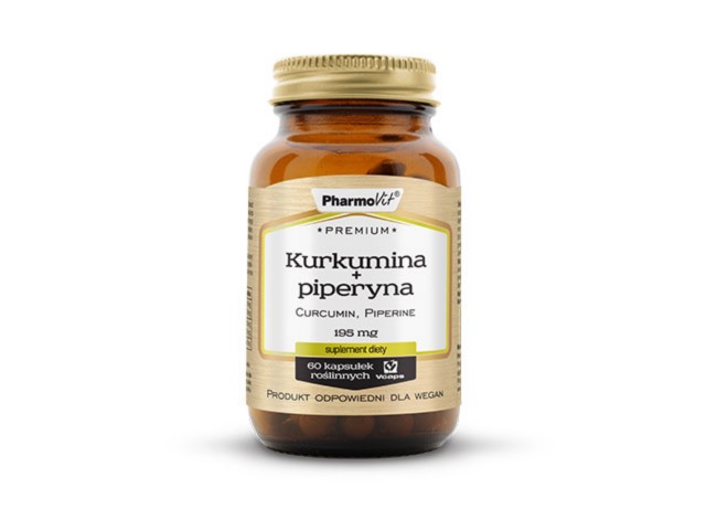 Kurkumina + Piperyna Premium Pharmovit interakcje ulotka kapsułki - 60 kaps. (but. ze szkła)