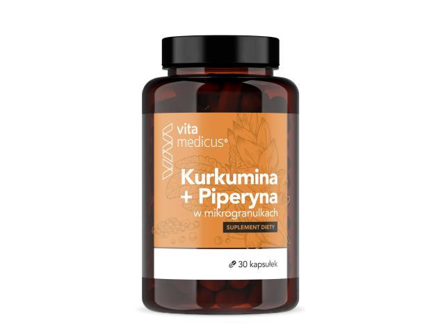 Kurkumina + Piperyna w mikrogranulkach interakcje ulotka kapsułki  30 kaps.