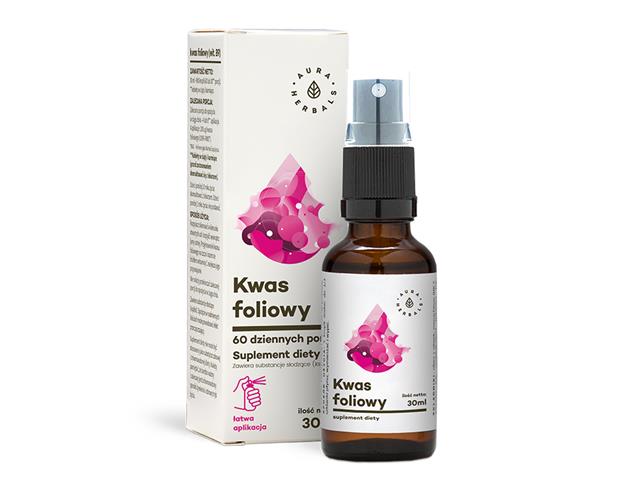 Kwas Foliowy Witamina B9 interakcje ulotka aerozol do stosowania w jamie ustnej, roztwór 250 mg 30 ml