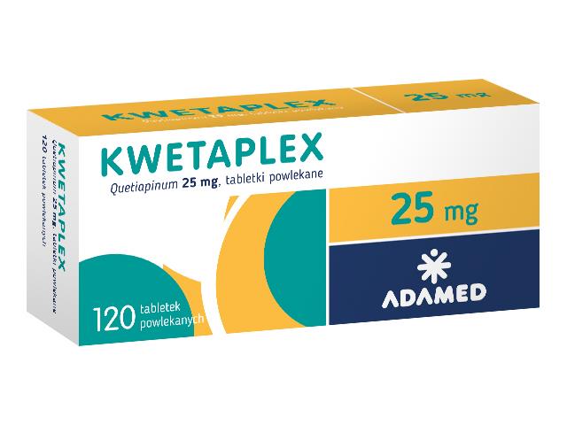 Kwetaplex interakcje ulotka tabletki powlekane 25 mg 120 tabl.