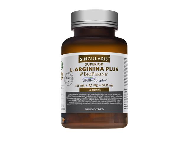 L-Arginina Plus 525 mg Singularis Superior interakcje ulotka kapsułki  60 kaps.