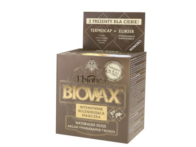 L'Biotica Biovax Maseczka intensywnie regenerująca do każdego rodzaju włosów argan makadamia kokos interakcje ulotka   250 ml