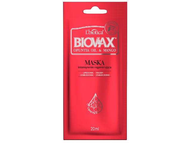 L'Biotica Biovax Maseczka intensywnie regenerująca opuntia & mango interakcje ulotka maska do włosów - 20 ml