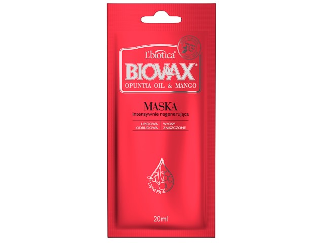 L'Biotica Biovax Maseczka intensywnie regenerująca opuntia & mango interakcje ulotka maska do włosów  20 ml