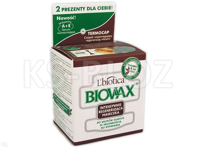 L'Biotica Biovax Maseczka regenerująca do włosów słabych i wypadajacych interakcje ulotka   250 g
