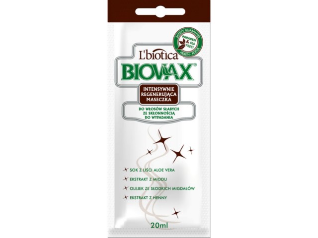 L'Biotica Biovax Maseczka regenerująca do włosów słabych i wypadajacych interakcje ulotka   20 ml