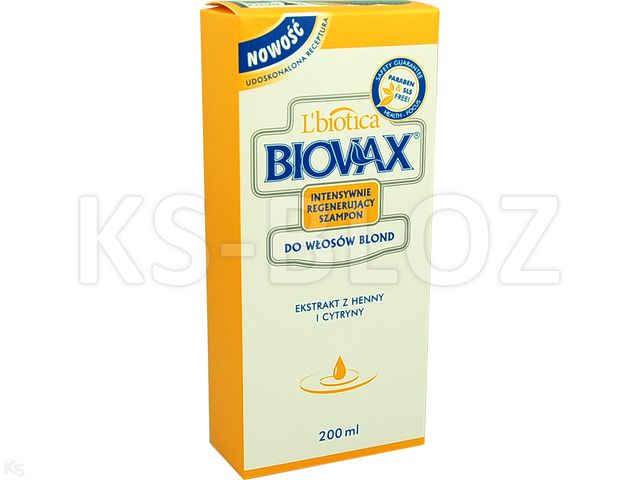 L'Biotica Biovax Szampon do mycia włosów intensywnie regenerujący do włosów blond interakcje ulotka szampon  200 ml