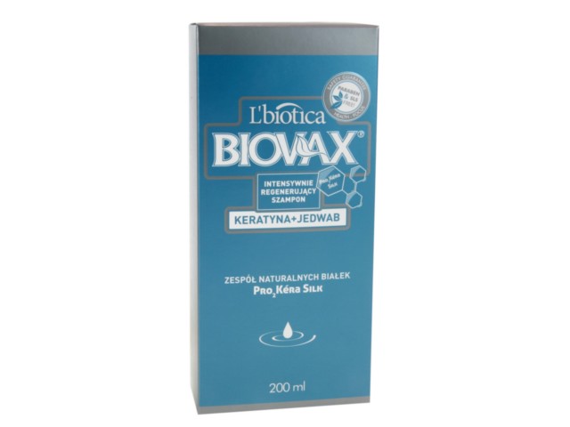 L'Biotica Biovax Szampon do mycia włosów intensywnie regenerujący KERATYNA+JEDWAB interakcje ulotka szampon  200 ml