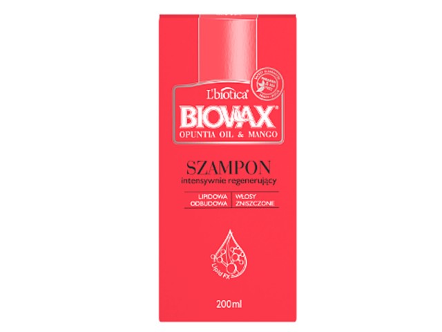 L'Biotica Biovax Szampon do mycia włosów intensywnie regenerujący OPUNTIA OIL & MANGO interakcje ulotka szampon - 200 ml