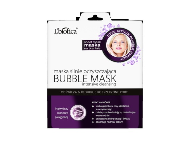 L'Biotica Bubble Mask Maska na tkaninie interakcje ulotka maseczka - 23 ml