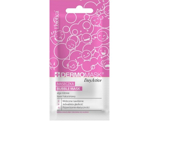L'Biotica Dermomask Day Active Bubble Maseczka alga różowa kwas hialuronowy interakcje ulotka maseczka  10 ml