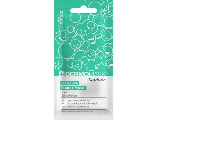 L'Biotica Dermomask Day Active Bubble Maseczka mask aloe z zieloną herbatą interakcje ulotka maseczka  10 ml