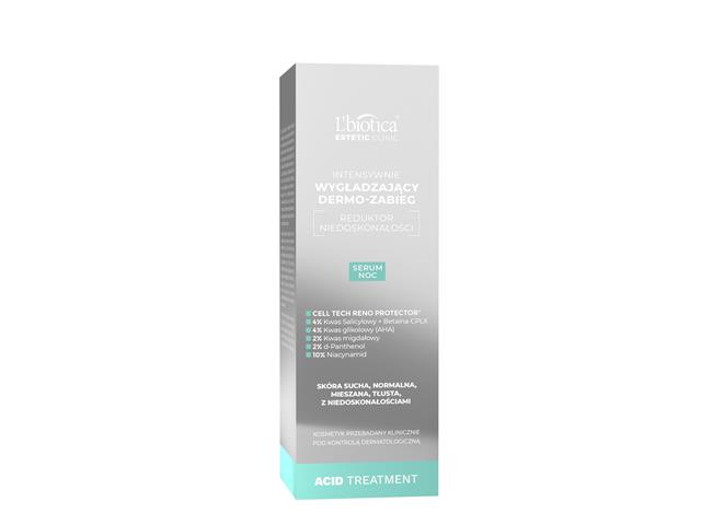 L'Biotica Estetic Clinic Acid Treatment Serum dermo-zabieg intensywnie wygładzający noc interakcje ulotka serum  30 ml