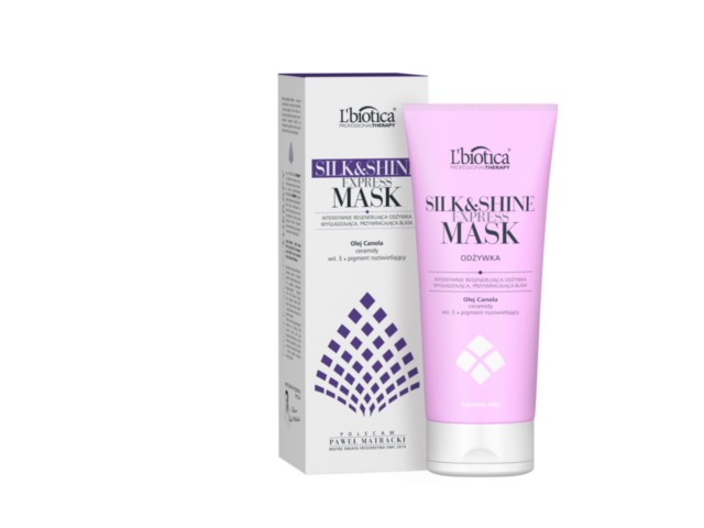L'BIOTICA EXPRESS Mask Silk&Shine Professional Therapy Odżyw. d/wł. wygł.dodająca blask interakcje ulotka   200 ml
