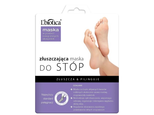 L'Biotica Maska do stóp złuszczająca w postaci nasączonych skarpetek interakcje ulotka maseczka  40 ml