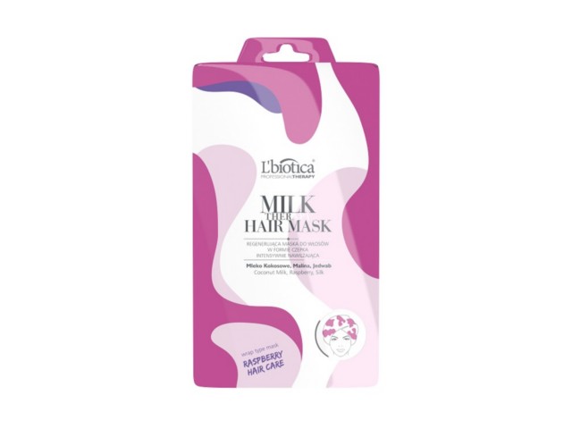 L'biotica Milk Therapy Wrap Mask COCONUT Milk, Mleczna maska w formie czepka KOKOS interakcje ulotka maska do włosów  30 ml