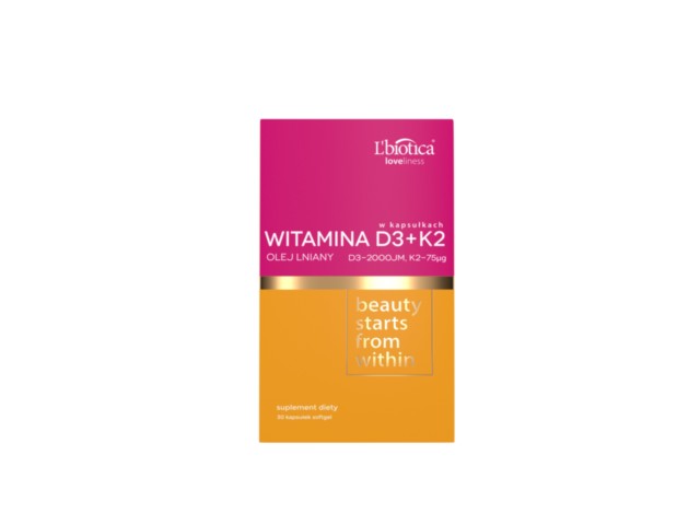 L'Biotica Witamina D3 + K2 Loveliness interakcje ulotka kapsułki - 30 kaps.