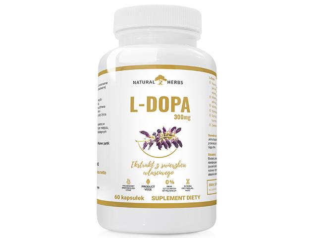 L-DOPA 300mg Ekstrakt z świerzbca właściwego interakcje ulotka kapsułki - 60 kaps.