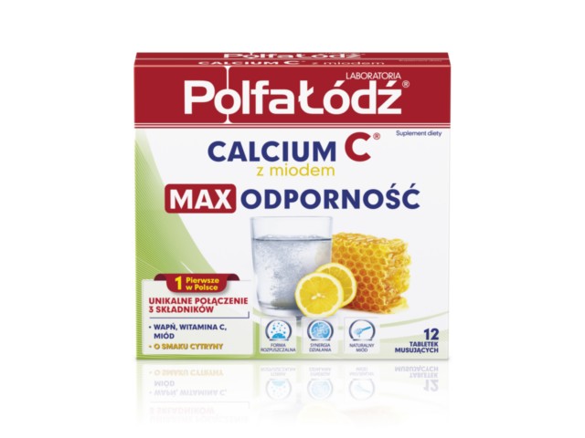 Laboratoria PolfaŁódź Calcium C Z Miodem interakcje ulotka tabletki musujące  12 tabl.