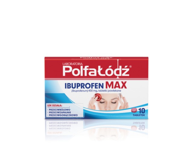 Laboratoria PolfaŁódź Ibuprofen Max interakcje ulotka tabletki powlekane 400 mg 10 tabl.