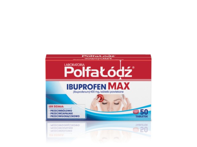 Laboratoria PolfaŁódź Ibuprofen Max interakcje ulotka tabletki powlekane 400 mg 50 tabl.