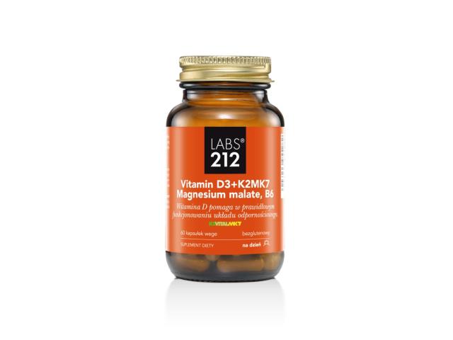 Labs212 Vitamin D3 + K2 MK7 Magnesium Malate B6 na dzień interakcje ulotka kapsułki  60 kaps.
